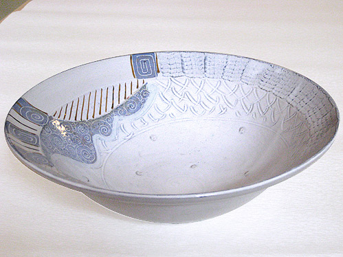 Obstschale, gedreht, Serie "Perlmutt", Durchmesser ca. 33 cm, Hhe ca. 10 cm