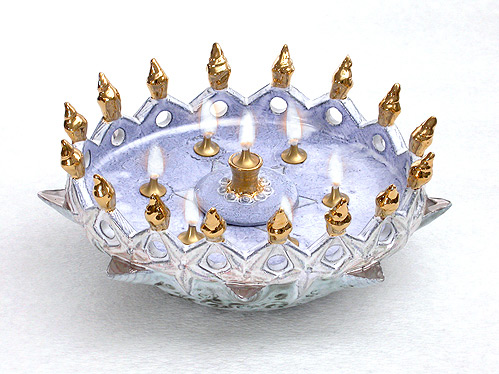 Leuchtschale für Lampenöl, oval, Durchmesser ca. 30 cm