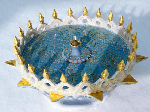 Urne "Vergissmeinnicht" mit Öllicht, Durchmesser ca. 30 cm